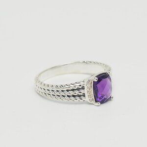 David Yurman Wheaton ring sterling silver amethyst size 12.5